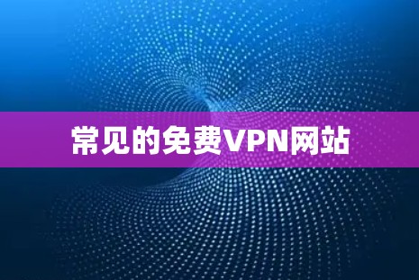 常见的免费VPN网站 常见的免费VPN网站