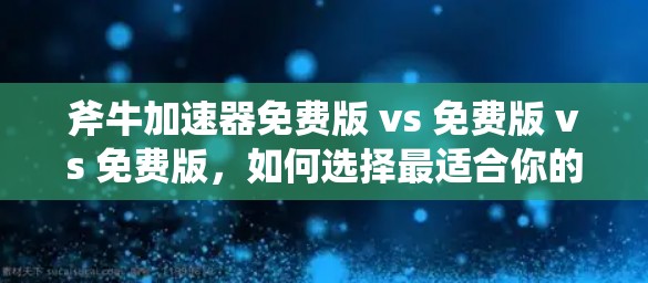 斧牛加速器免费版 vs 免费版 vs 免费版,如何选择最适合你的加速工具?