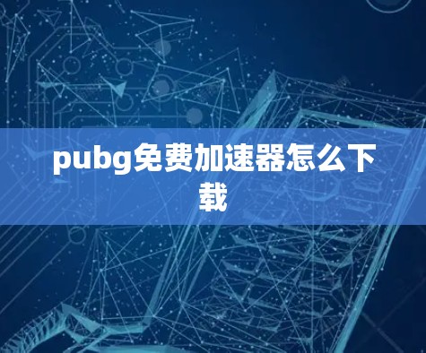 pubg免费加速器怎么下载 pubg免费加速器怎么下载
