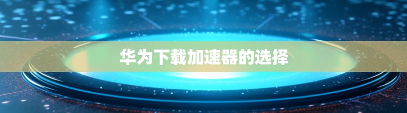 华为下载加速器的选择