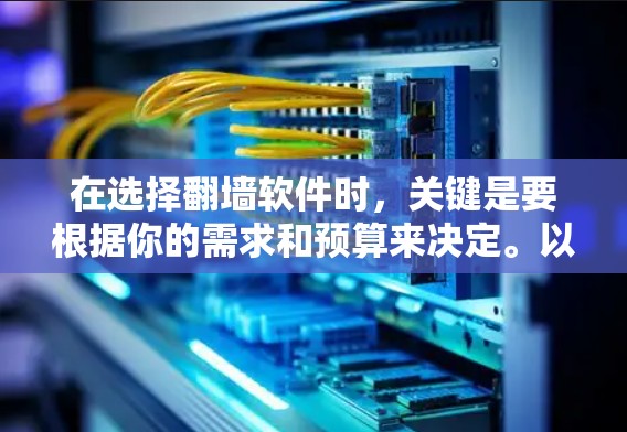 在选择翻墙软件时,关键是要根据你的需求和预算来决定。以下是一些综合考虑的因素和推荐 在选择翻墙软件时,关键是要根据你的需求和预算来决定。以下是一些综合考虑的因素和推荐