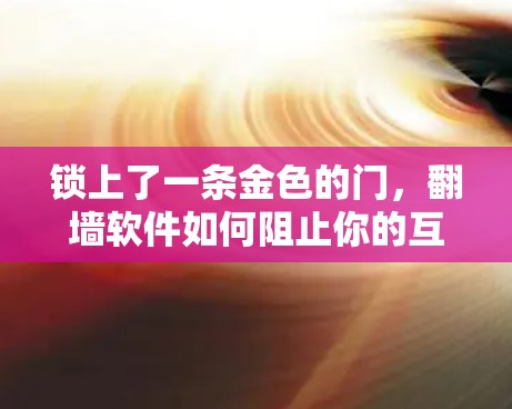 锁上了一条金色的门,翻墙软件如何阻止你的互联网畅想 锁上了一条金色的门,翻墙软件如何阻止你的互联网畅想
