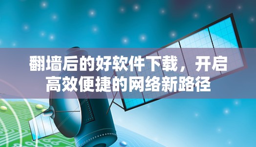 翻墙后的好软件下载,开启高效便捷的网络新路径 翻墙后的好软件下载,开启高效便捷的网络新路径