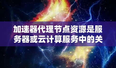 加速器代理节点资源是服务器或云计算服务中的关键组件,用于处理加速器上的虚拟节点资源。以下是对加速器代理节点资源的详细分析