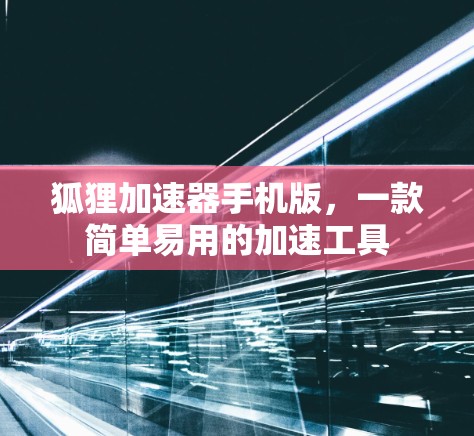 狐狸加速器手机版,一款简单易用的加速工具 狐狸加速器手机版,一款简单易用的加速工具