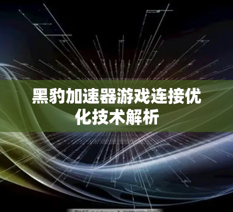 黑豹加速器游戏连接优化技术解析
