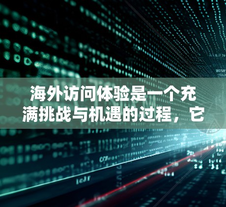 海外访问体验是一个充满挑战与机遇的过程，它不仅涉及语言和文化适应，还包括个人成长和职业发展。以下是一篇关于海外访问体验的详细分析，从进入海外国家到离开后的反思，全面探讨这一过程