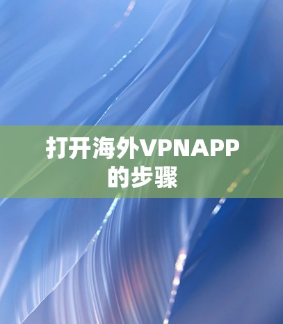 打开海外VPNAPP的步骤