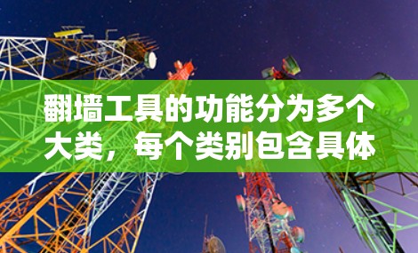 翻墙工具的功能分为多个大类,每个类别包含具体的功能 翻墙工具的功能分为多个大类,每个类别包含具体的功能