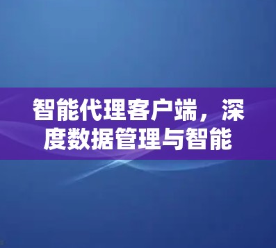智能代理客户端，深度数据管理与智能决策的联姻